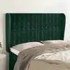 Image de Tête De Lit Avec Oreilles Vert Foncé 147x23x118/128 Cm Velours Vidaxl