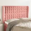 Image de Tête De Lit Avec Oreilles Rose 147x23x118/128 Cm Velours Vidaxl