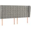 Image de Tête De Lit Avec Oreilles Gris Clair 163x23x118/128 Cm Velours Vidaxl