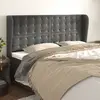 Image de Tête De Lit Avec Oreilles Gris Foncé 163x23x118/128 Cm Velours Vidaxl