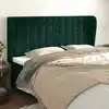 Image de Tête De Lit Avec Oreilles Vert Foncé 163x23x118/128 Cm Velours Vidaxl
