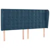 Image de Tête De Lit Avec Oreilles Bleu Foncé 163x23x118/128 Cm Velours Vidaxl