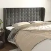 Image de Tête De Lit Avec Oreilles Gris Foncé 183x23x118/128 Cm Velours Vidaxl