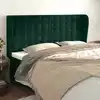 Image de Tête De Lit Avec Oreilles Vert Foncé 183x23x118/128 Cm Velours Vidaxl