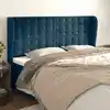 Image de Tête De Lit Avec Oreilles Bleu Foncé 183x23x118/128 Cm Velours Vidaxl