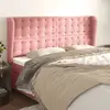 Image de Tête De Lit Avec Oreilles Rose 183x23x118/128 Cm Velours Vidaxl