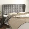 Image de Tête De Lit Avec Oreilles Gris Clair 203x23x118/128 Cm Velours Vidaxl