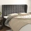 Image de Tête De Lit Avec Oreilles Gris Foncé 203x23x118/128 Cm Velours Vidaxl