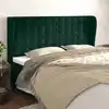 Image de Tête De Lit Avec Oreilles Vert Foncé 203x23x118/128 Cm Velours Vidaxl