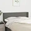 Image de Tête De Lit Avec Oreilles Gris Foncé 147x16x78/88 Cm Tissu Vidaxl