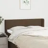 Image de Tête De Lit Avec Oreilles Marron Foncé 147x16x78/88 Cm Tissu Vidaxl