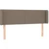 Image de Tête De Lit Avec Oreilles Taupe 147x16x78/88 Cm Tissu Vidaxl