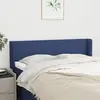 Image de Tête De Lit Avec Oreilles Bleu 147x16x78/88 Cm Tissu Vidaxl