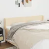 Image de Tête De Lit Avec Oreilles Crème 163x16x78/88 Cm Tissu Vidaxl