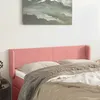 Image de Tête De Lit Avec Oreilles Rose 147x16x78/88 Cm Velours Vidaxl