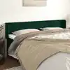 Image de Tête De Lit Avec Oreilles Vert Foncé 163x16x78/88 Cm Velours Vidaxl