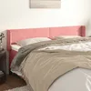 Image de Tête De Lit Avec Oreilles Rose 163x16x78/88 Cm Velours Vidaxl