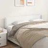Image de Tête De Lit Avec Oreilles Blanc 163x16x78/88 Cm Similicuir Vidaxl