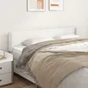 Image de Tête De Lit Avec Oreilles Blanc 203x16x78/88 Cm Similicuir Vidaxl