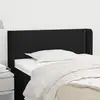 Image de Tête De Lit Avec Oreilles Noir 93x16x78/88 Cm Tissu Vidaxl