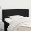 Image de Tête De Lit Avec Oreilles Noir 103x16x78/88 Cm Tissu Vidaxl