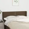 Image de Tête De Lit Avec Oreilles Marron Foncé 147x16x78/88 Cm Tissu Vidaxl