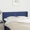 Image de Tête De Lit Avec Oreilles Bleu 147x16x78/88 Cm Tissu Vidaxl