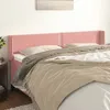 Image de Tête De Lit Avec Oreilles Rose 163x16x78/88 Cm Velours Vidaxl