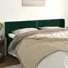 Image de Tête De Lit Avec Oreilles Vert Foncé 203x16x78/88 Cm Velours Vidaxl