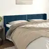 Image de Tête De Lit Avec Oreilles Bleu Foncé 203x16x78/88 Cm Velours Vidaxl