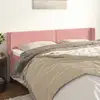 Image de Tête De Lit Avec Oreilles Rose 203x16x78/88 Cm Velours Vidaxl
