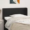 Image de Tête De Lit Avec Oreilles Noir 83x16x78/88 Cm Similicuir Vidaxl