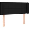 Image de Tête De Lit Avec Oreilles Noir 93x16x78/88 Cm Tissu Vidaxl