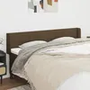 Image de Tête De Lit Avec Oreilles Marron Foncé 163x16x78/88 Cm Tissu Vidaxl