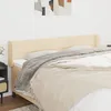 Image de Tête De Lit Avec Oreilles Crème 203x16x78/88 Cm Tissu Vidaxl