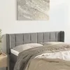 Image de Tête De Lit Avec Oreilles Gris Clair 147x16x78/88 Cm Velours Vidaxl
