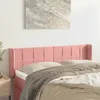 Image de Tête De Lit Avec Oreilles Rose 147x16x78/88 Cm Velours Vidaxl
