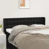 Image de Tête De Lit Avec Oreilles Noir 147x16x78/88 Cm Similicuir Vidaxl
