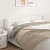 Image de Tête De Lit Avec Oreilles Blanc 163x16x78/88 Cm Similicuir Vidaxl