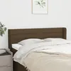 Image de Tête De Lit Avec Oreilles Marron Foncé 147x16x78/88 Cm Tissu Vidaxl