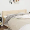 Image de Tête De Lit Avec Oreilles Crème 163x16x78/88 Cm Tissu Vidaxl
