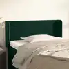 Image de Tête De Lit Avec Oreilles Vert Foncé 103x16x78/88 Cm Velours Vidaxl