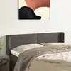 Image de Tête De Lit Avec Oreilles Gris Foncé 147x16x78/88 Cm Velours Vidaxl