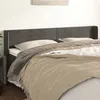 Image de Tête De Lit Avec Oreilles Gris Foncé 163x16x78/88 Cm Velours Vidaxl