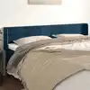 Image de Tête De Lit Avec Oreilles Bleu Foncé 163x16x78/88 Cm Velours Vidaxl