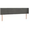 Image de T  te De Lit Avec Oreilles Gris Fonc © 183x16x78/88 Cm Velours Vidaxl