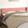 Image de Tête De Lit Avec Oreilles Rose 203x16x78/88 Cm Velours Vidaxl