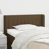 Image de Tête De Lit Avec Oreilles Marron Foncé 103x16x78/88 Cm Tissu Vidaxl
