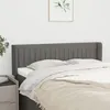 Image de Tête De Lit Avec Oreilles Gris Foncé 147x16x78/88 Cm Tissu Vidaxl
