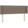 Image de Tête De Lit Avec Oreilles Taupe 147x16x78/88 Cm Tissu Vidaxl
